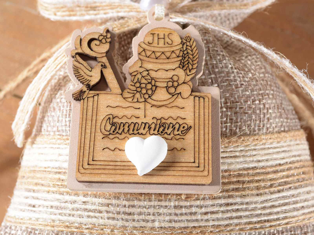 6 Scatoline Portaconfetti in Legno con Calice e Ostia, Un Regalo Sacro
