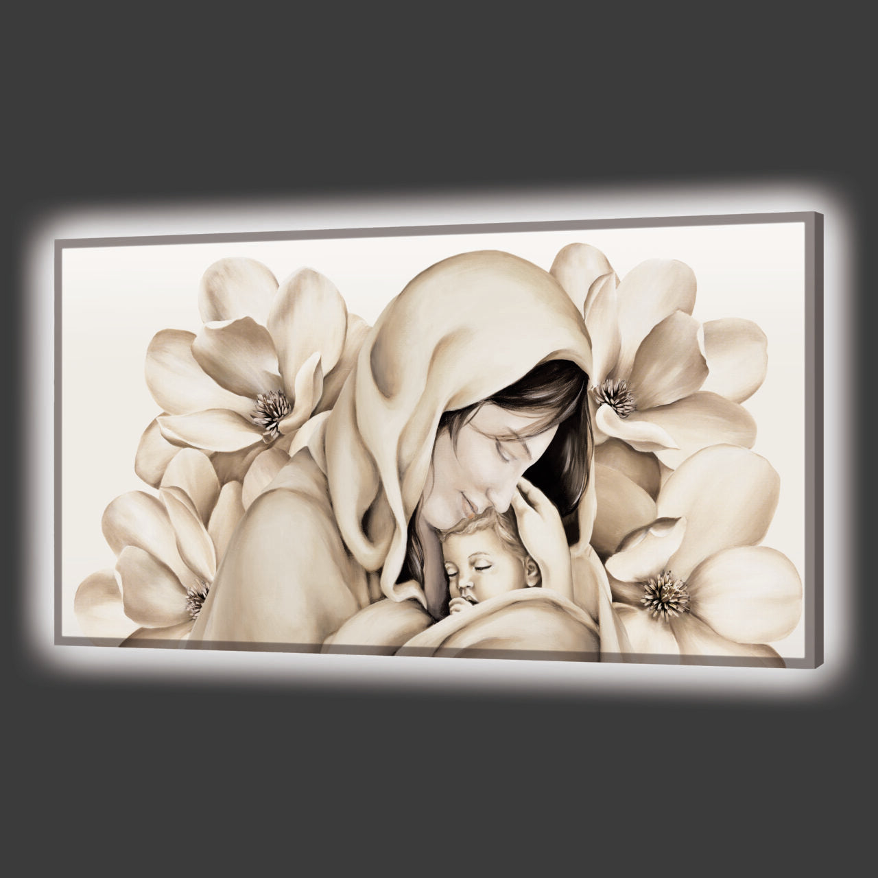 Quadro luminoso "Abbraccio di fiori"