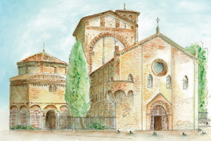 Cartolina "Bologna Basilica Santo Stefano frontale"