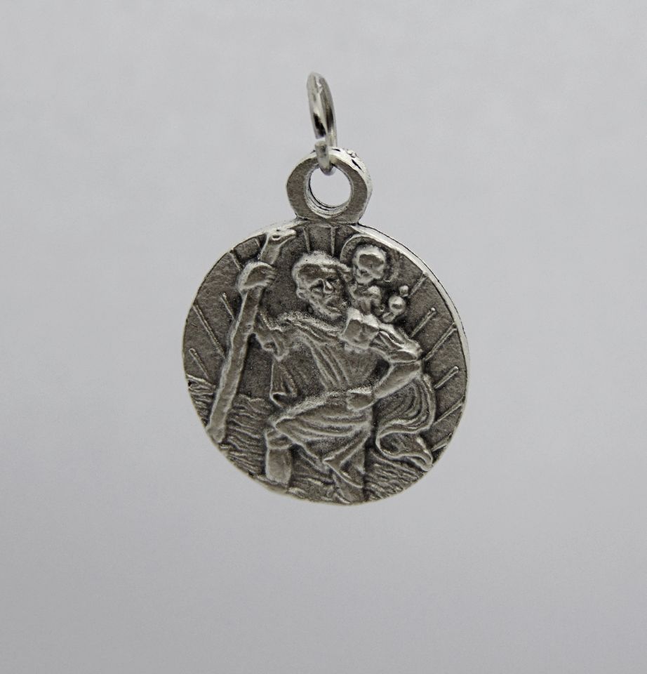 Medaglia in metallo con San Cristoforo