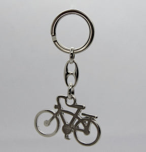 Portachiavi con bicicletta in metallo